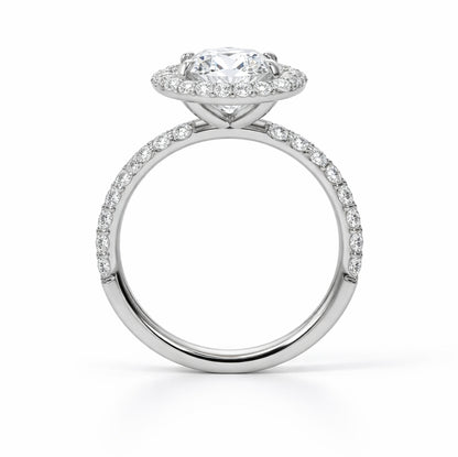 18K White Gold Round Cut Halo Engagement Ring, ER1234