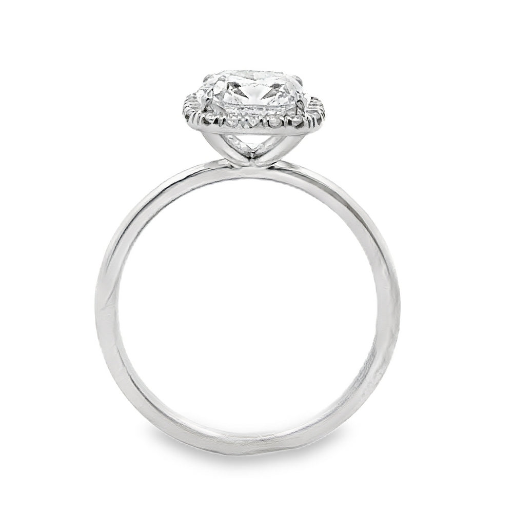 18K White Gold Halo Engagement Ring With Cushion Cut Center Stone -ER1240