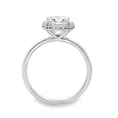 18K White Gold Halo Engagement Ring With Cushion Cut Center Stone -ER1240