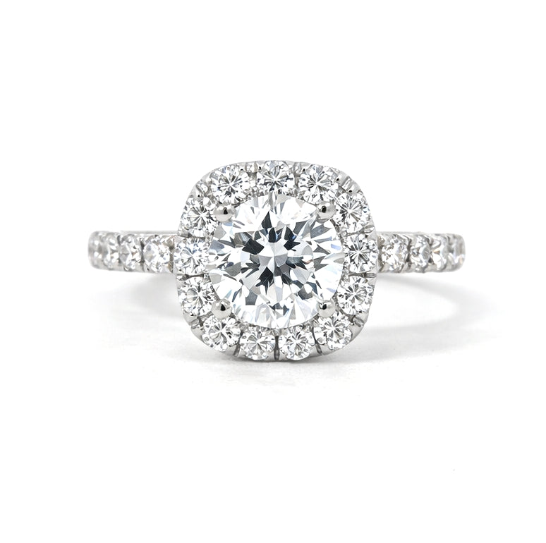 Round Cut Halo Engagement Ring Low Profile, ER1260