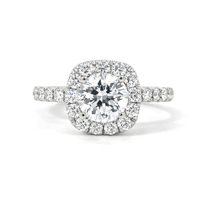 Round Cut Halo Engagement Ring Low Profile, ER1260