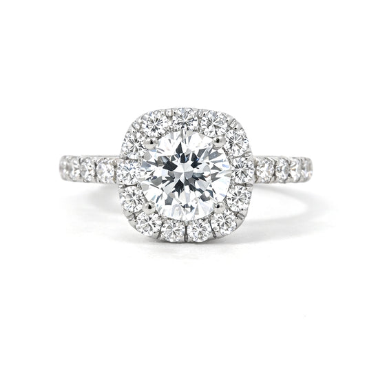 Round Cut Halo Engagement Ring Low Profile, ER1260