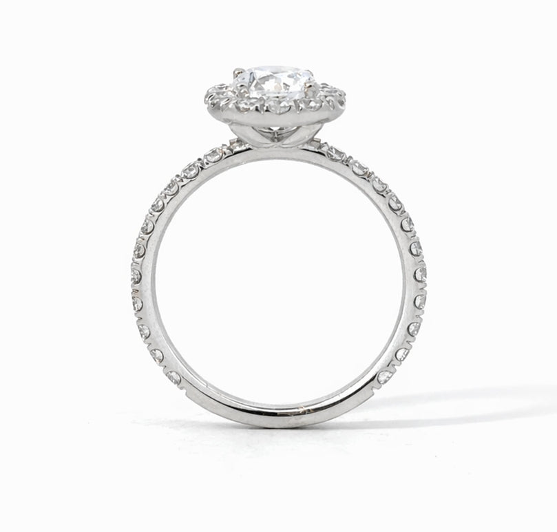 Round Cut Halo Engagement Ring Low Profile, ER1260