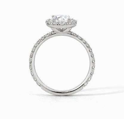 Round Cut Halo Engagement Ring Low Profile, ER1260