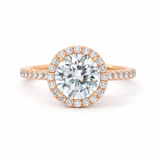 Round Cut Halo 0.42ct Engagement Ring, ER1276