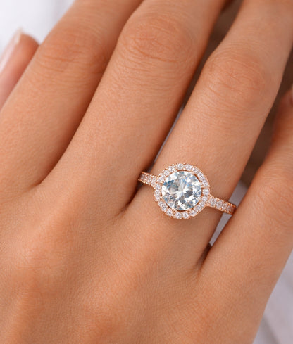 Round Cut Halo 0.42ct Engagement Ring, ER1276