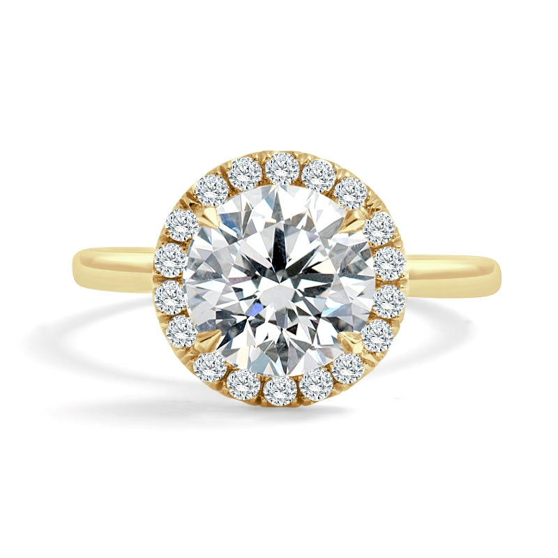 Round Cut Halo Engagement Ring 1.5mm Band, ER1285