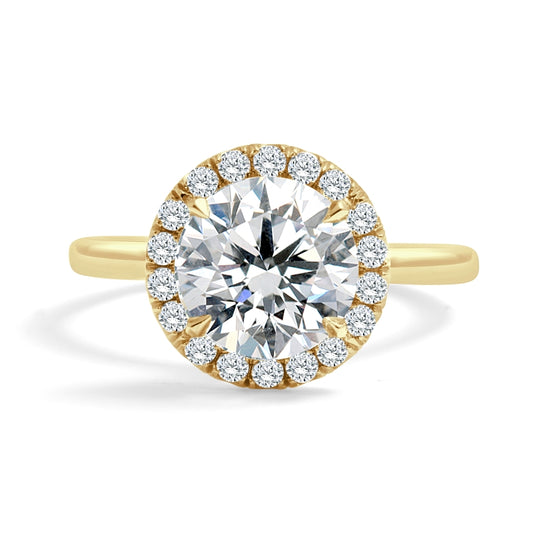 Round Cut Halo Engagement Ring 1.5mm Band, ER1285