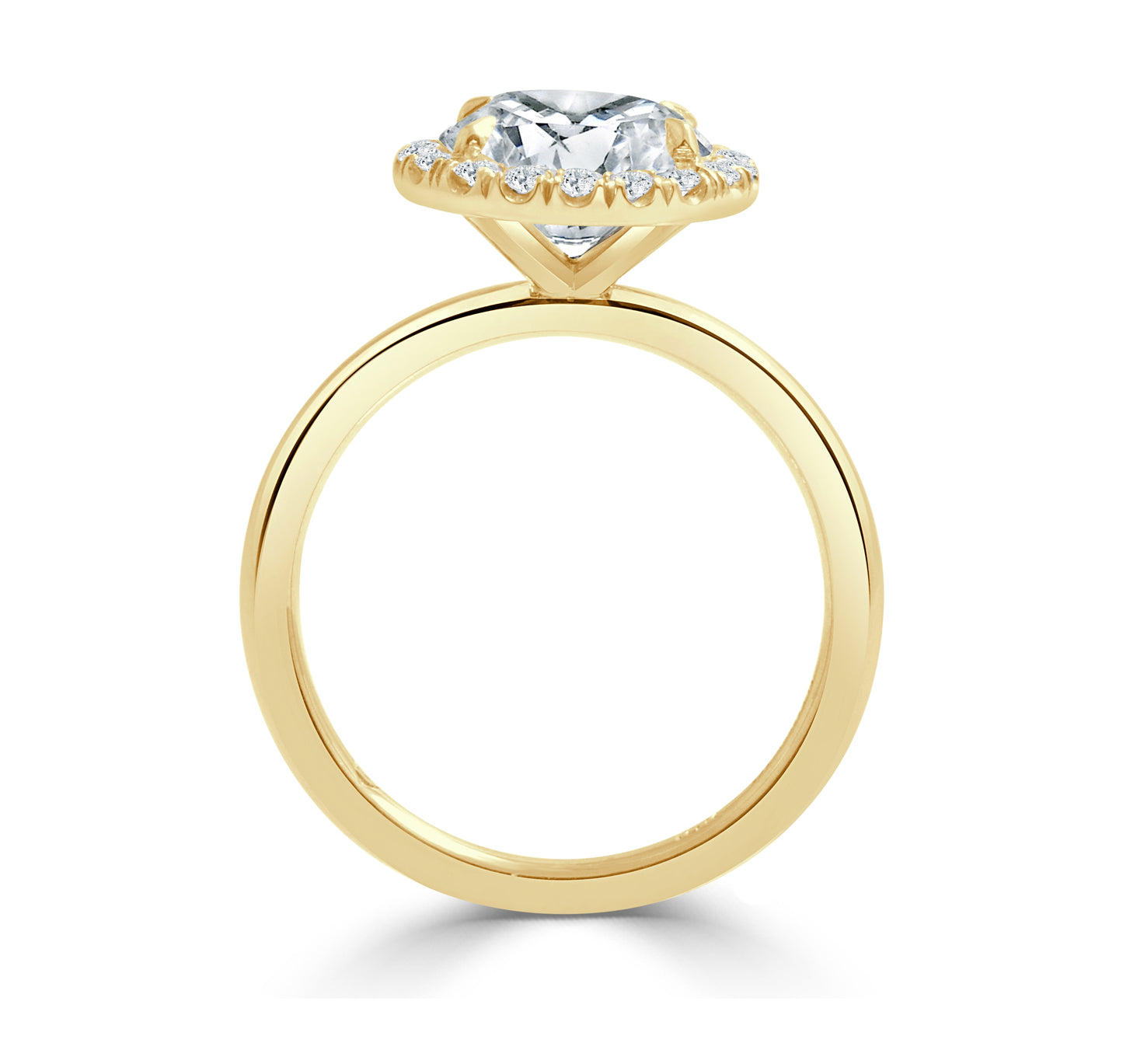 Round Cut Halo Engagement Ring 1.5mm Band, ER1285