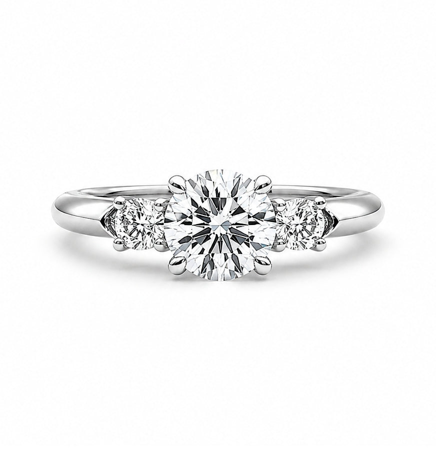 Three-Stone Vintage Inspired Engagement Ring, ER1289