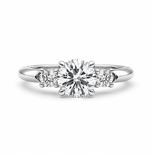 Three-Stone Vintage Inspired Engagement Ring, ER1289