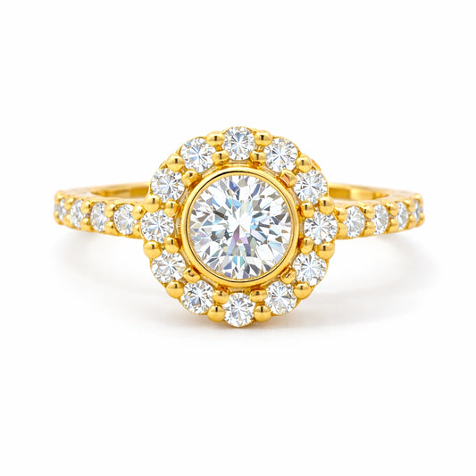 Round Cut Halo Engagement Ring, ER1371