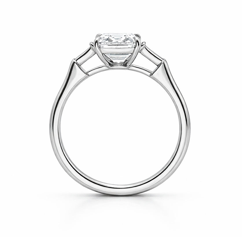 Three-Stone Baguette Emerald Engagement Ring, ER1376