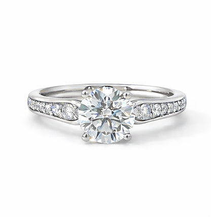 Four Prong Modern Cathedral Engagement Ring, ER1397