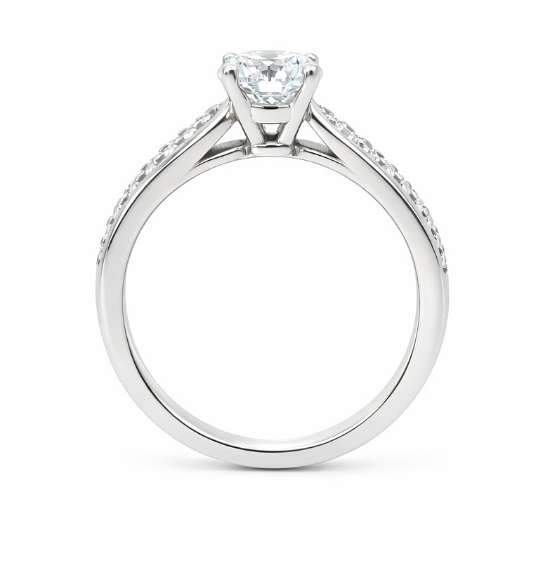 Four Prong Modern Cathedral Engagement Ring, ER1397