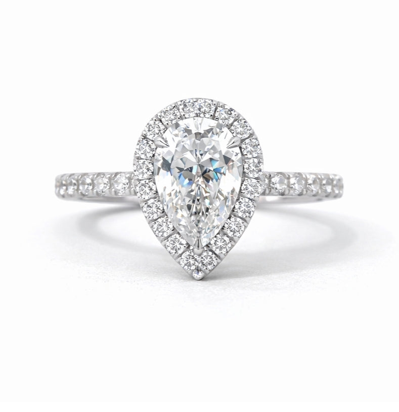 Pear Cut Halo Engagement Ring, ER1408