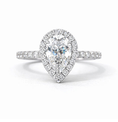 Pear Cut Halo Engagement Ring, ER1408