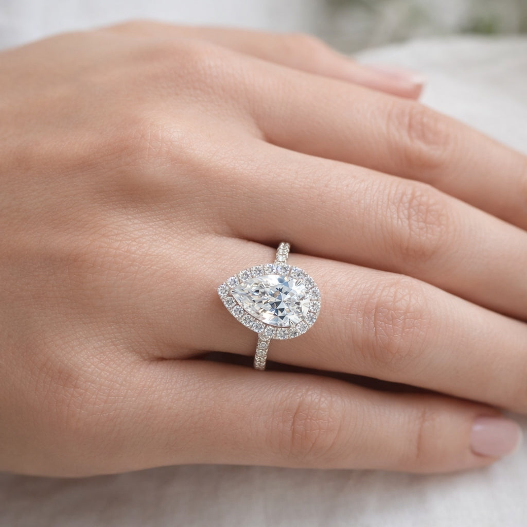 Pear Cut Halo Engagement Ring, ER1408