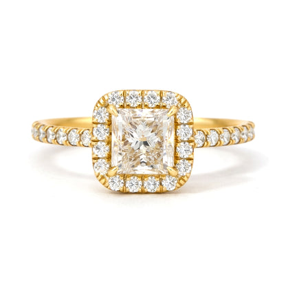 Princess Cut Halo Engagement Ring U-Pave, ER1413