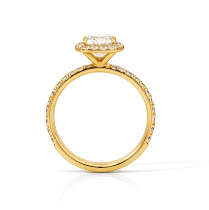 Princess Cut Halo Engagement Ring U-Pave, ER1413