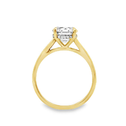 18K Yellow Gold Engagement Ring With Round Cut Center Stone -ER1420