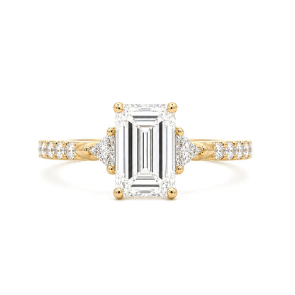 Three-Stone Engagement Ring 14K Yellow Gold, ER1524