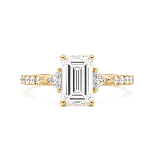 Three-Stone Engagement Ring 14K Yellow Gold, ER1524
