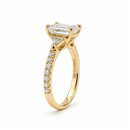 Three-Stone Engagement Ring 14K Yellow Gold, ER1524