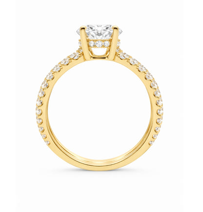 Double Band Hidden Halo Engagement Ring, ER1432