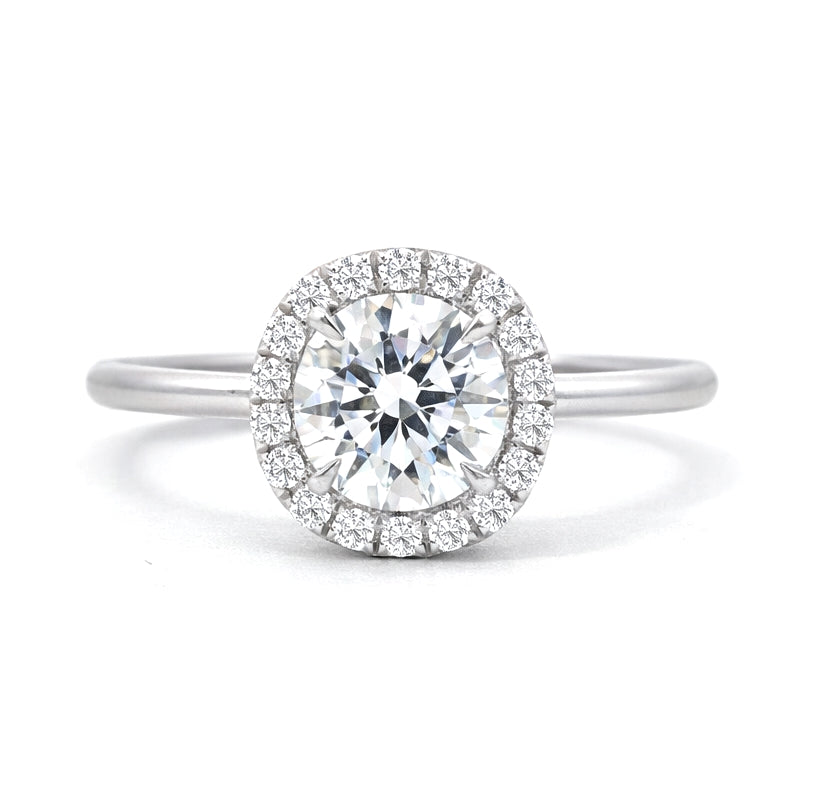 Round Cut Halo Engagement Ring, ER1438