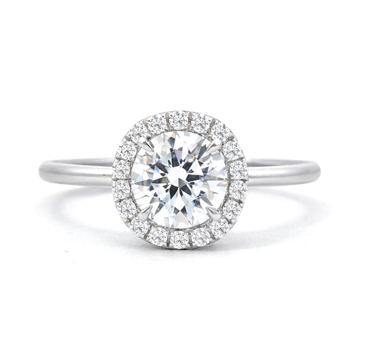 Round Cut Halo Engagement Ring, ER1438