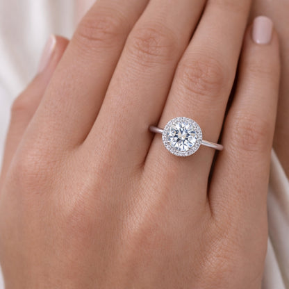 Round Cut Halo Engagement Ring, ER1438
