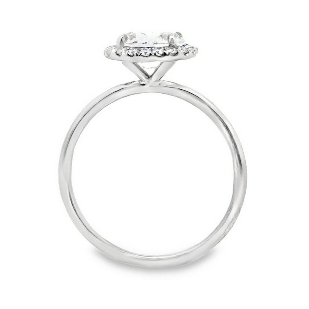 18K White Gold Halo Engagement Ring For Round Cut Center Stone ER1438