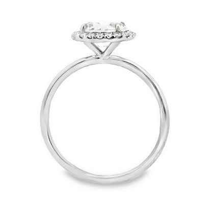 18K White Gold Halo Engagement Ring For Round Cut Center Stone ER1438