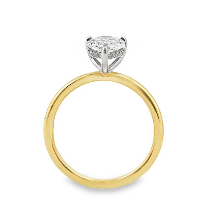 14K Yellow Gold Engagement Ring With Pear Cut Center Stone -ER1442