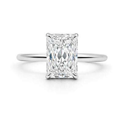 Hidden Halo Solitaire Engagement Ring Radiant Cut, ER1444