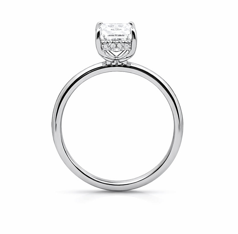 Hidden Halo Solitaire Engagement Ring Radiant Cut, ER1444