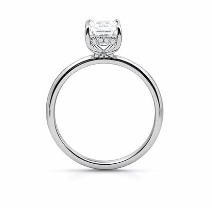 Hidden Halo Solitaire Engagement Ring Radiant Cut, ER1444