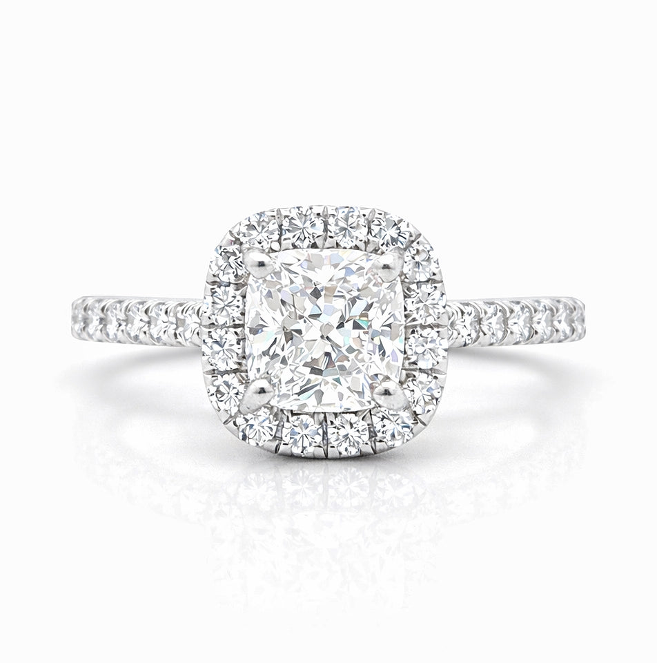 Princess Cut Cathedral Halo Engagement Ring, ER1446