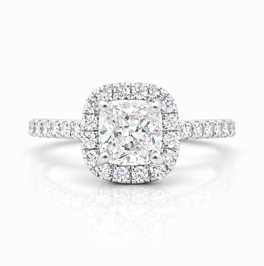 Princess Cut Cathedral Halo Engagement Ring, ER1446