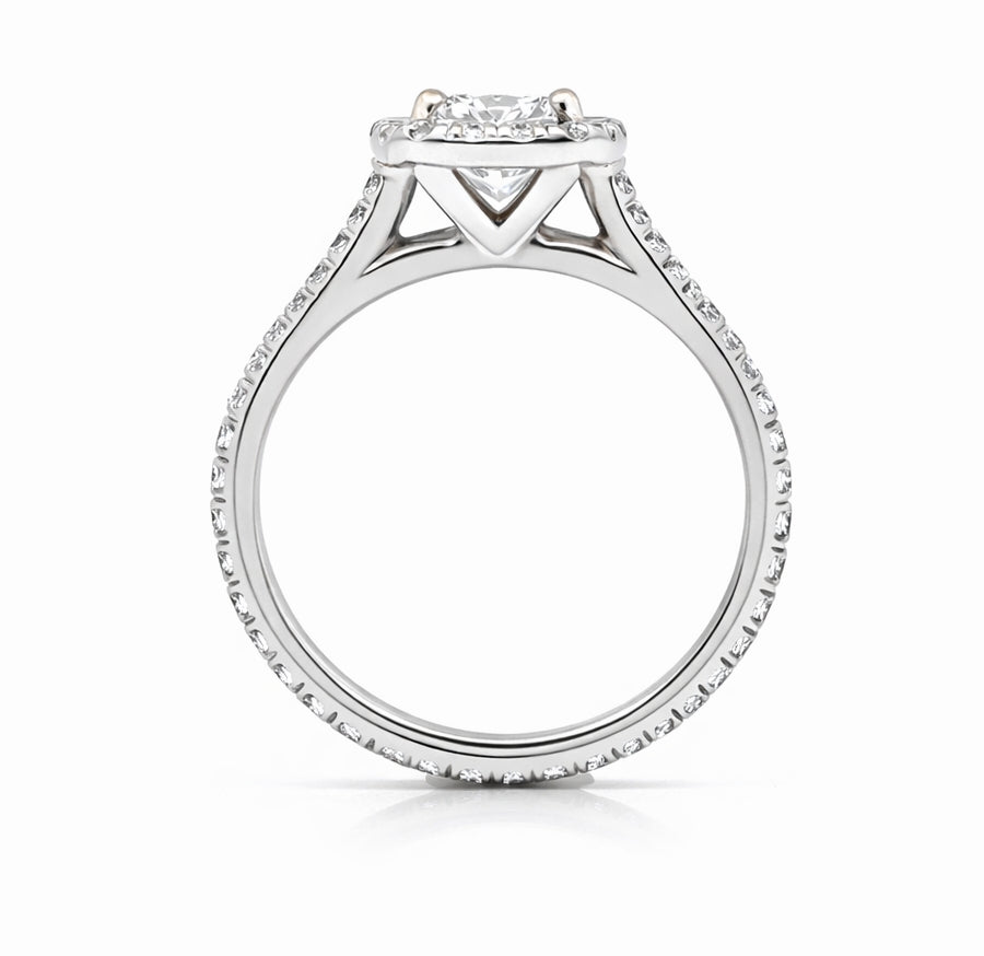 Princess Cut Cathedral Halo Engagement Ring, ER1446