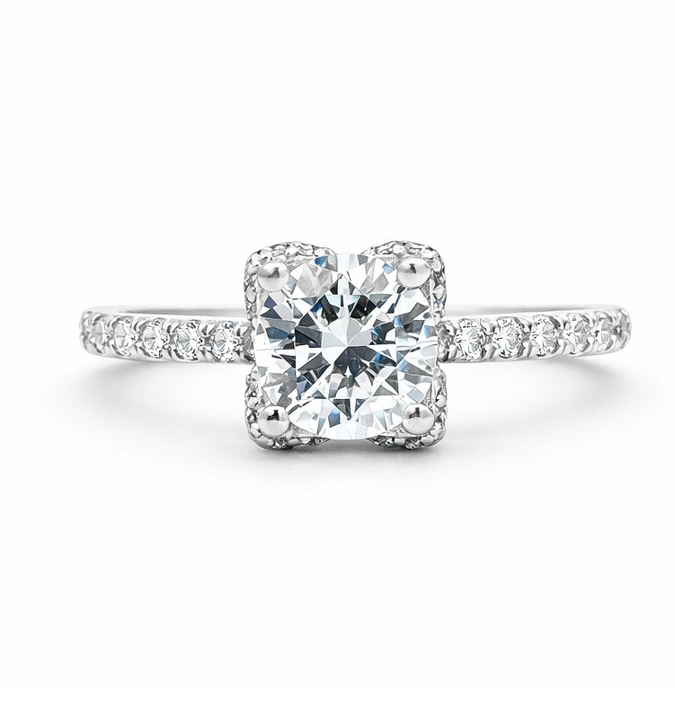 Petal Round Cut Engagement Ring, ER1455