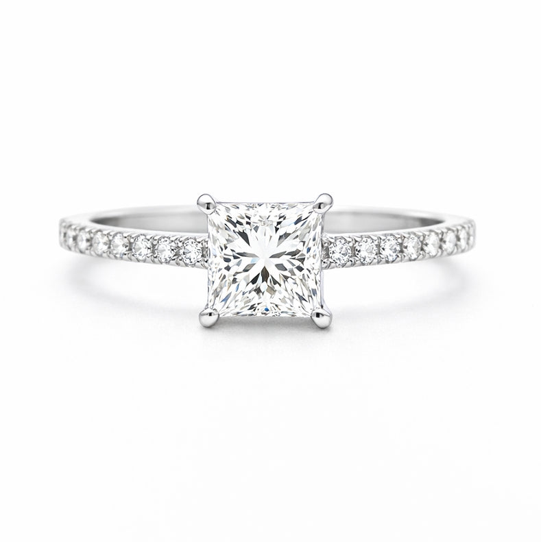 Four Prong Cathedral Hedden Halo Engagement Ring, ER1463