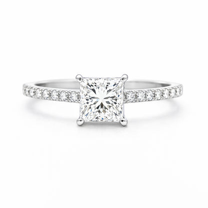 Four Prong Cathedral Hedden Halo Engagement Ring, ER1463