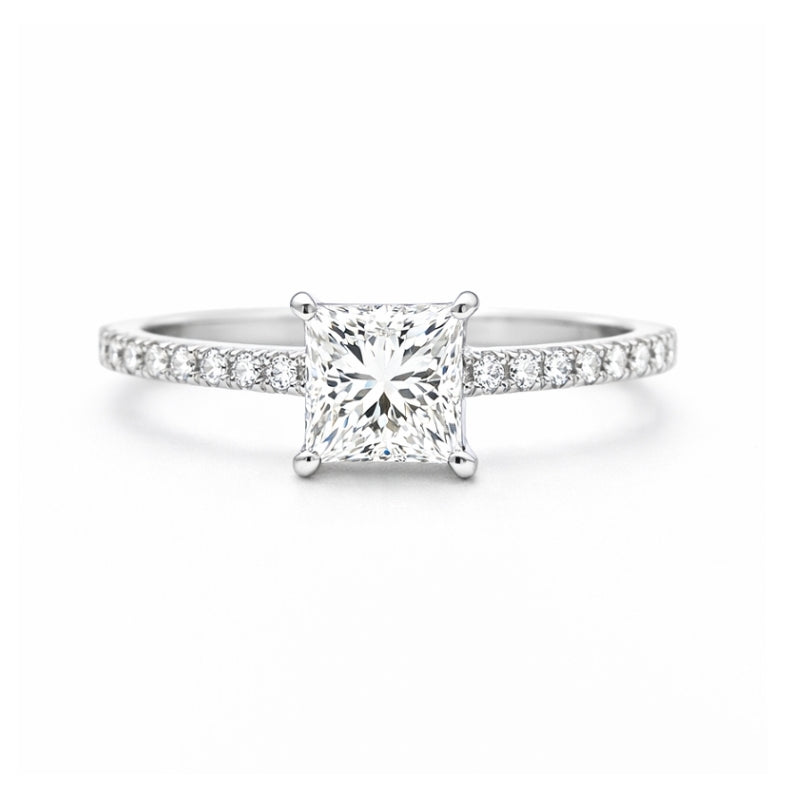 Four Prong Cathedral Hedden Halo Engagement Ring, ER1463
