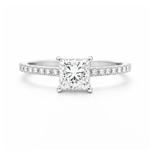 Four Prong Cathedral Hedden Halo Engagement Ring, ER1463