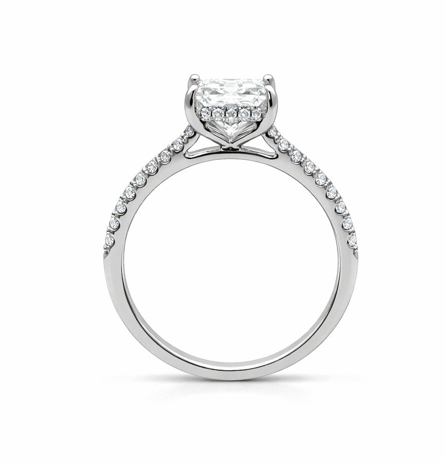 Four Prong Cathedral Hedden Halo Engagement Ring, ER1463