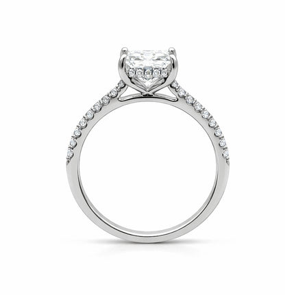 Four Prong Cathedral Hedden Halo Engagement Ring, ER1463