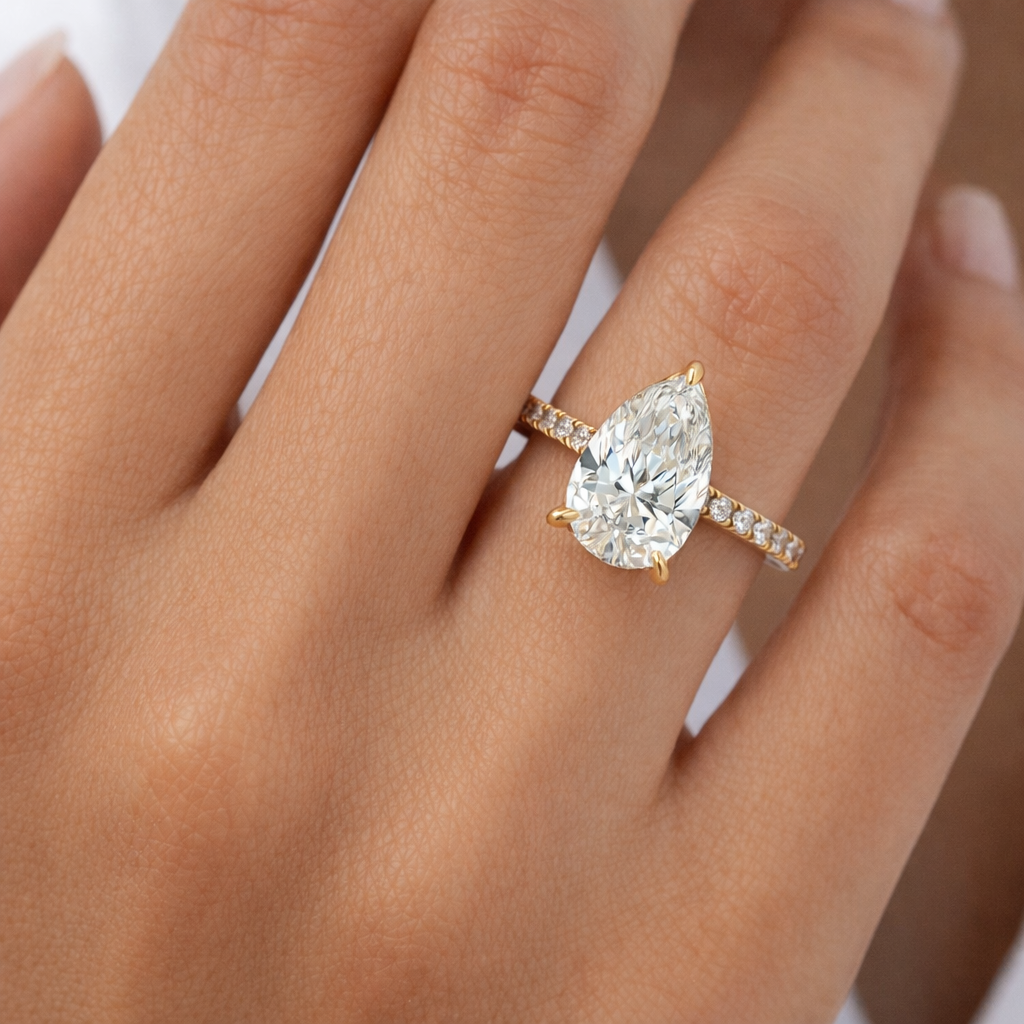 Pear Shape Cathedral Engagement Ring, ER1472