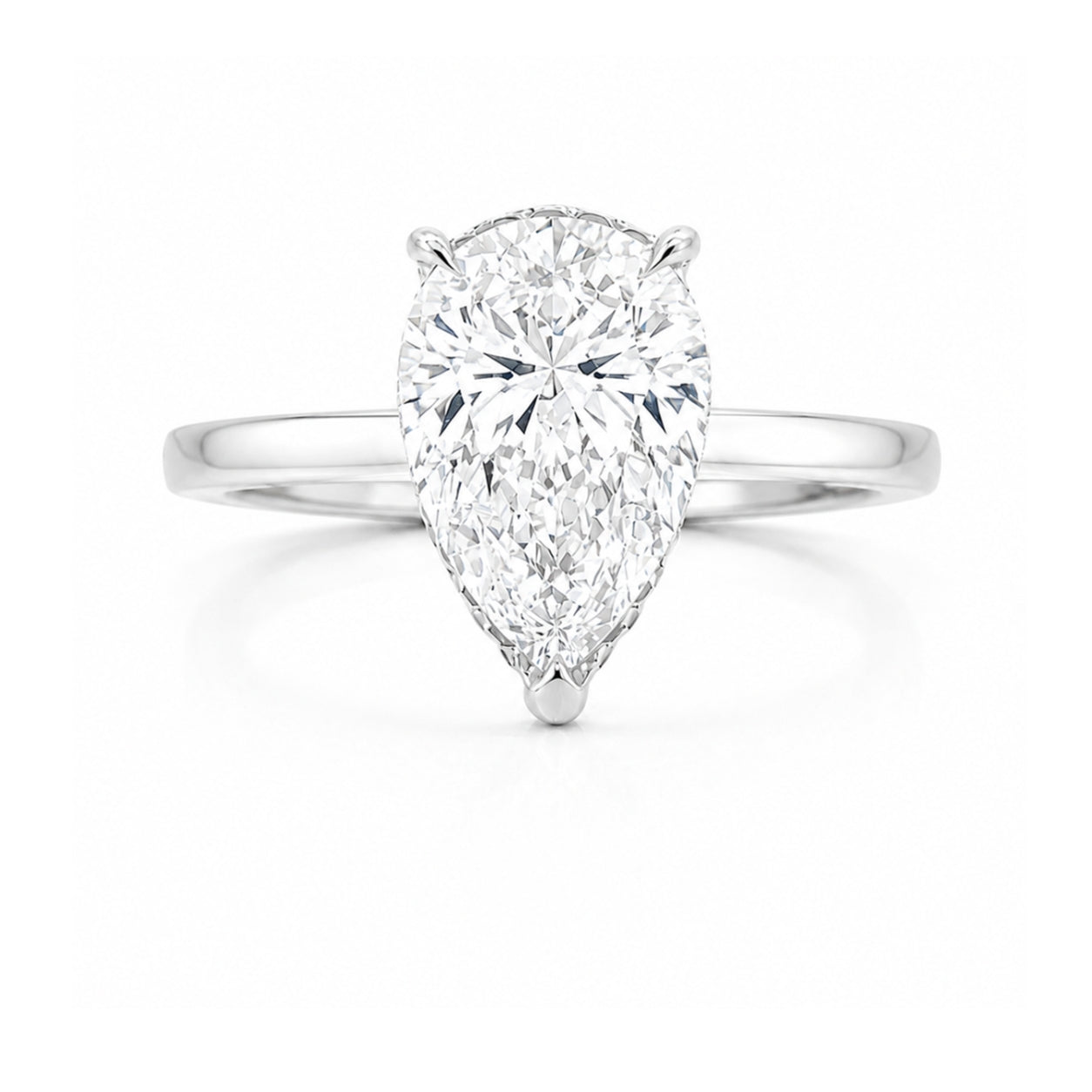 Platinum 3-Prong Pear-Shaped Solitaire Engagement Ring ER1527